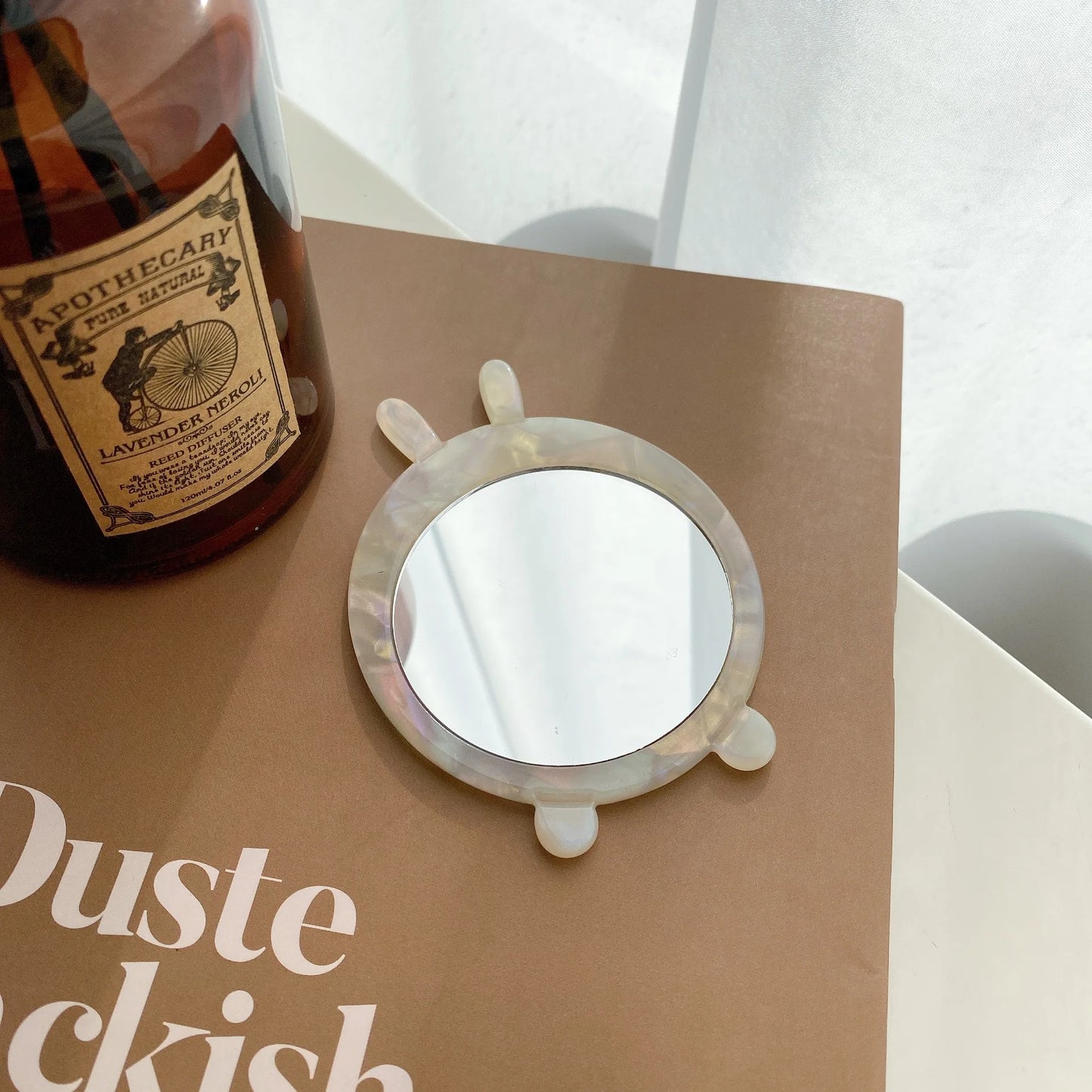 Zonyin Cute Marbled Acetate Small Pocket Cosmetic Mirror Portable Mini Travel Makeup Mirror Personalized Wholesale Promotion
