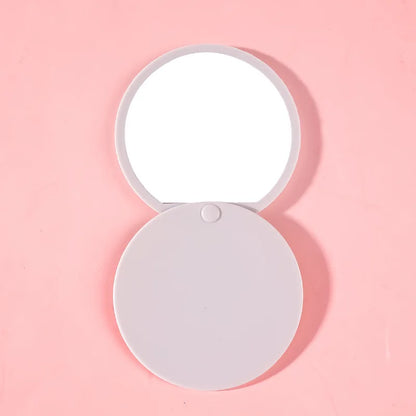 Zonyin Custom logo Plastic Round Sliding Cover Design  Pocket Mirror Wholesale Cheap Portable Pink Small Hand Mirror for Travel