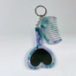 Zonyin 2in1Comb Mirror Set Multiple Colors Acetate Mini Heart Mirror Leopard Keychain Makeup Mirror Bag Pendant Accessories