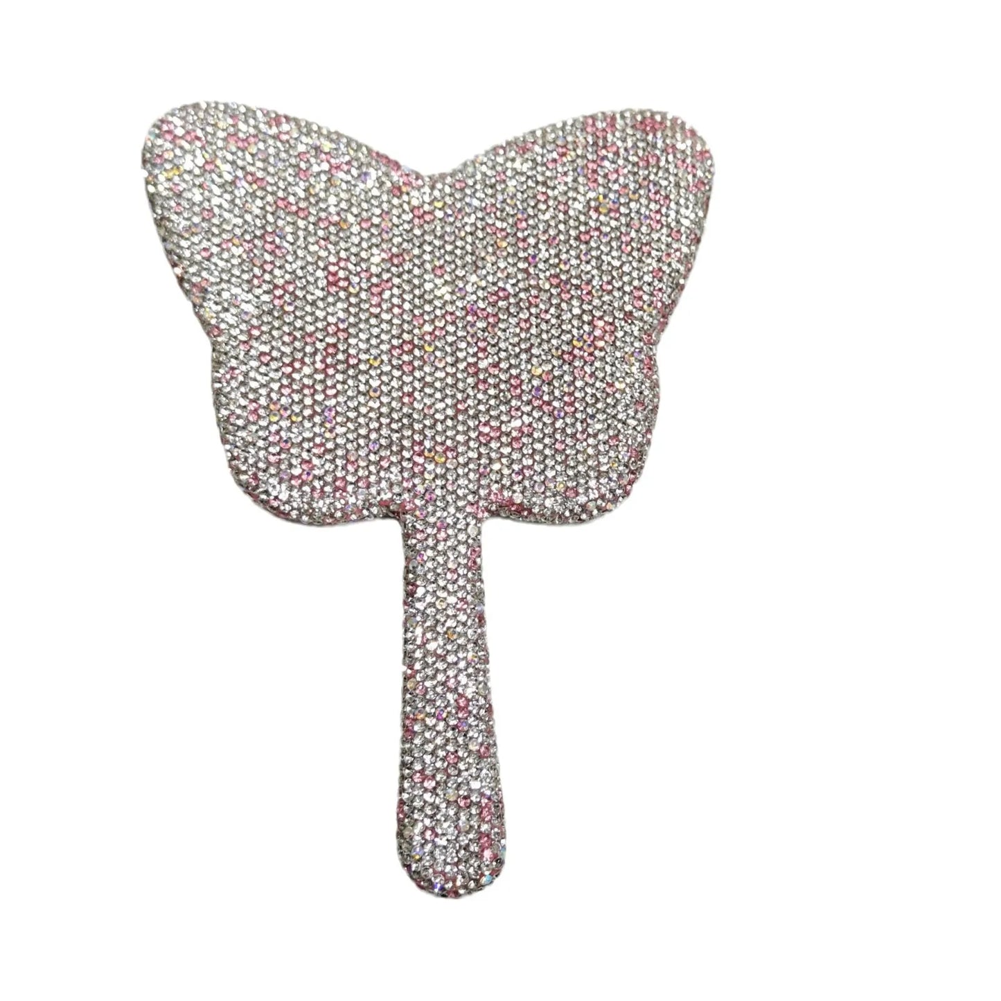 Zonyin Wholesale Diamond Portable Makeup Mirror Custom butterfly Small Handheld Mirror Silver Pocket Hand Held Mirror for Girls