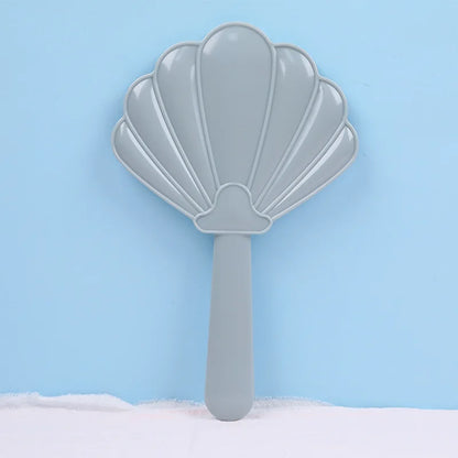 Zonyin Custom Logo Shell Shaped ABS Plastic Cosmetic Mirror Portable Single-Sided Mini Handheld Hand Makeup Mirror for Beauty