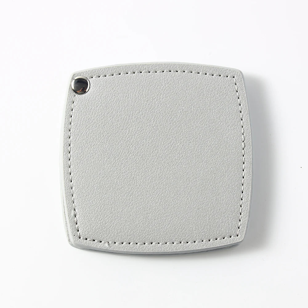 Zonyin Customized Logo Portable Square-Shape Vanity Makeup Mirror Travel Folding Pu Leather Pocket Compact Mirror for Girls Gift