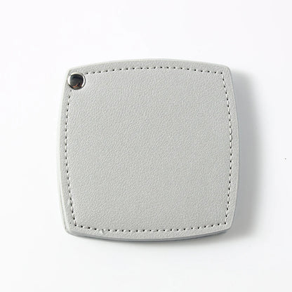 Zonyin Customized Logo Portable Square-Shape Vanity Makeup Mirror Travel Folding Pu Leather Pocket Compact Mirror for Girls Gift