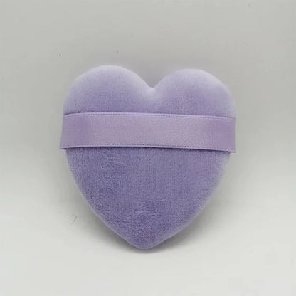 Zonyin Cute Heart Shaped Velvet Powder Puff Soft Love Design Velour Makeup Sponge Puff Cosmetic Powder Puff for Girls