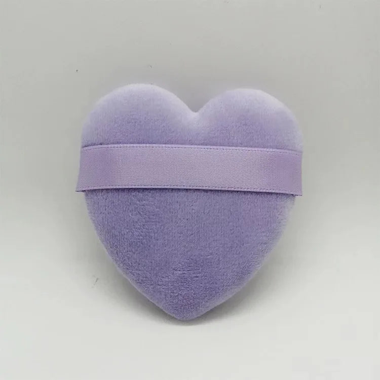 Zonyin Wholesale Powder Puff Custom Logo Soft Velour Cosmetic Puffs Pink Heart Powder Puff