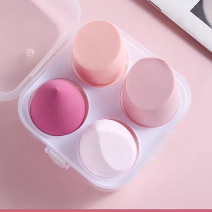 Zonyin Dry and Wet Dual-purpose Makeup Egg Puff, Makeup Egg Sponge Ball, Super Soft, 4-pack Makeup Egg Cover Box