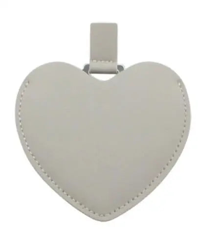 Zonyin High Quality Lovely Heart Design Compact Mirror No Break Stainless Steel Mirror  Pu Leather Pocket Mirror for Women Girls