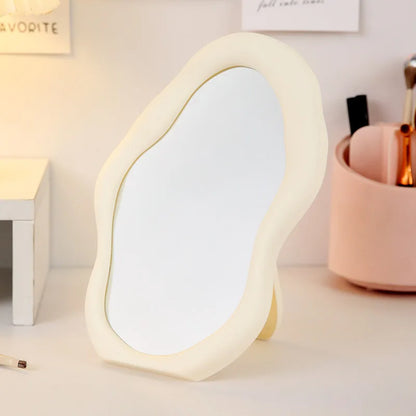 Zonyin New Design Wholesale Custom Plastic Makeup Mirror Cloud Shape Desktop HD Cosmetic Mirror Portable Beauty Vanity Mirror