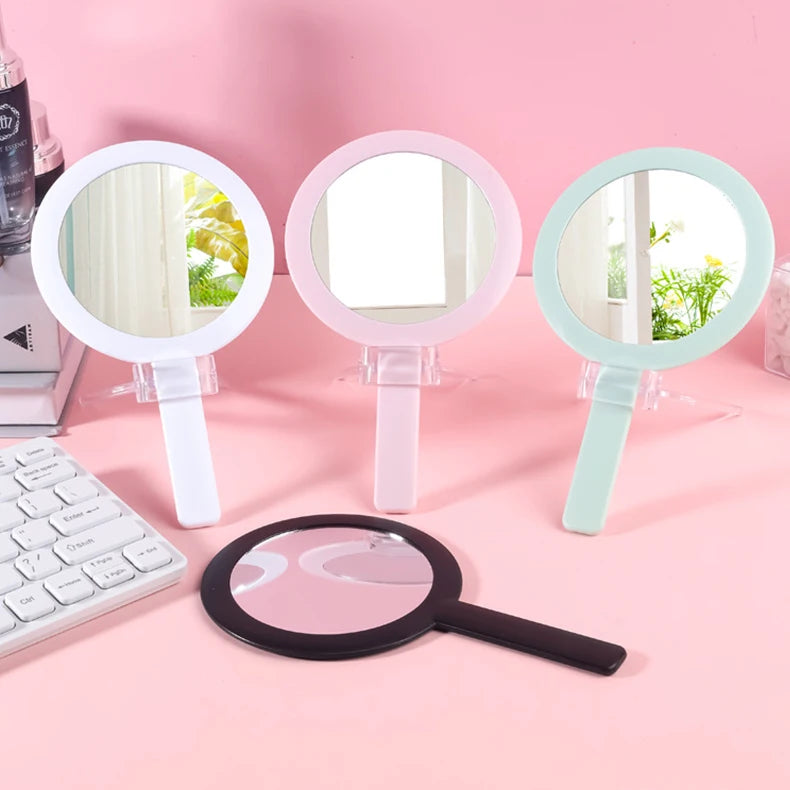 Zonyin Plastic Round Customized Logo Small Portable Makeup Mirror New Design Round Handheld Travel Mirror with Personalization