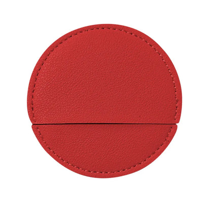 Zonyin Round Compact Stainless Steel Makeup Mirror Customized Logo Mini PU Leather Hand Pocket Cosmetic Mirror for Promotional