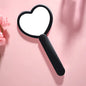 Zonyin Custom Logo Handheld Cosmetic Mirror Wholesale Portable Pink Heart Design Cute Small Girls Makeup Mirror