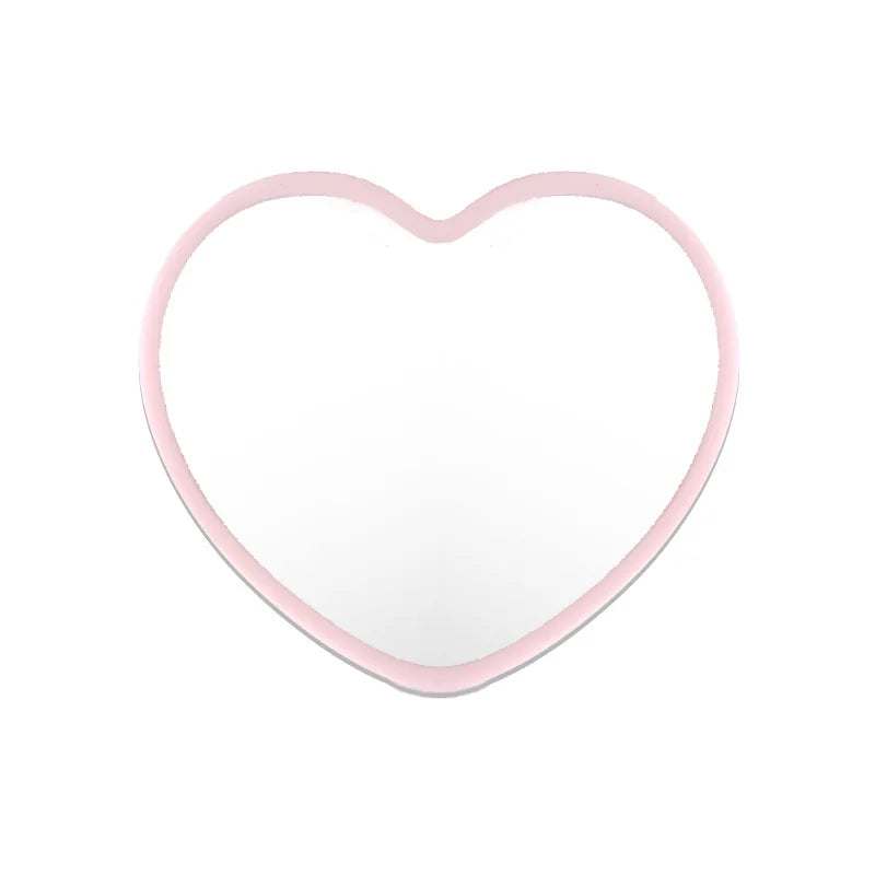 Zonyin Wholesale Cute Plastic Small Heart Pocket Makeup Mirror Custom Logo Mini Portable Compact Travel  Mirror  for Women Girls