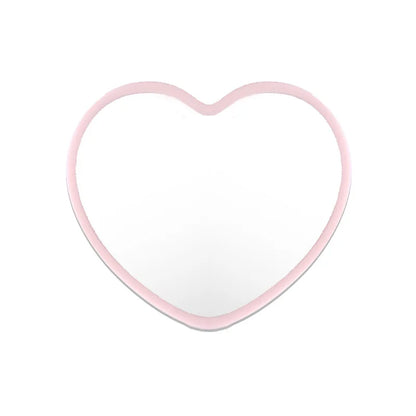Zonyin Wholesale Cute Plastic Small Heart Pocket Makeup Mirror Custom Logo Mini Portable Compact Travel  Mirror  for Women Girls