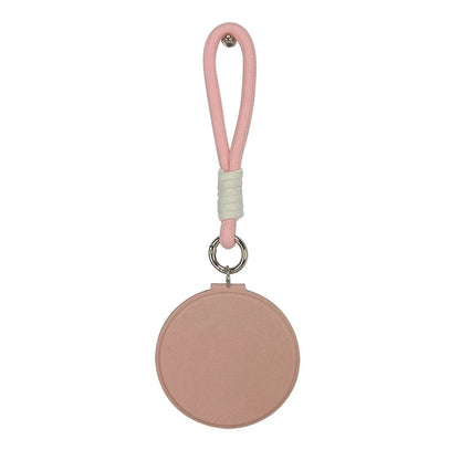 Zonyin New Design Cute Pink Double Sided Round Small Pocket Mirror 1x 2x Magnifying Compact Mirror With Pu Leather Hanging Rope