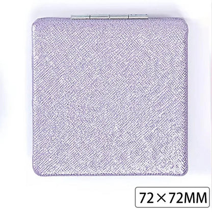 Zonyin Cute Portable Round PU Leather Folding Mirror Shiny Heart Shape 2X Double Sided Pu Pocket Makeup Mirror with Custom Logo
