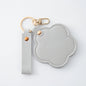 Zonyin New Flower Design Pocket Makeup Mirror Portable Pu Leather Small Travel Hand Mirror Logo Custom With Metal Keychain