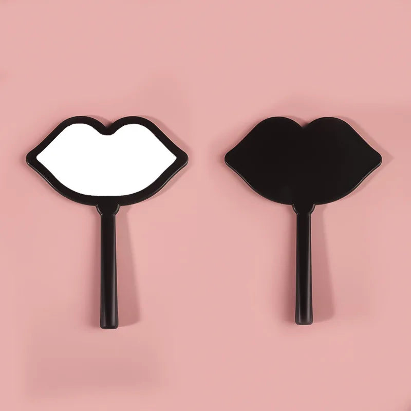 Zonyin Handheld Cosmetic Mirror Cheap Wholesale Small Lip Shaped ABS Plastic Portable Pocket Travel Makeup Mirror Personalized