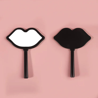 Zonyin Handheld Cosmetic Mirror Cheap Wholesale Small Lip Shaped ABS Plastic Portable Pocket Travel Makeup Mirror Personalized
