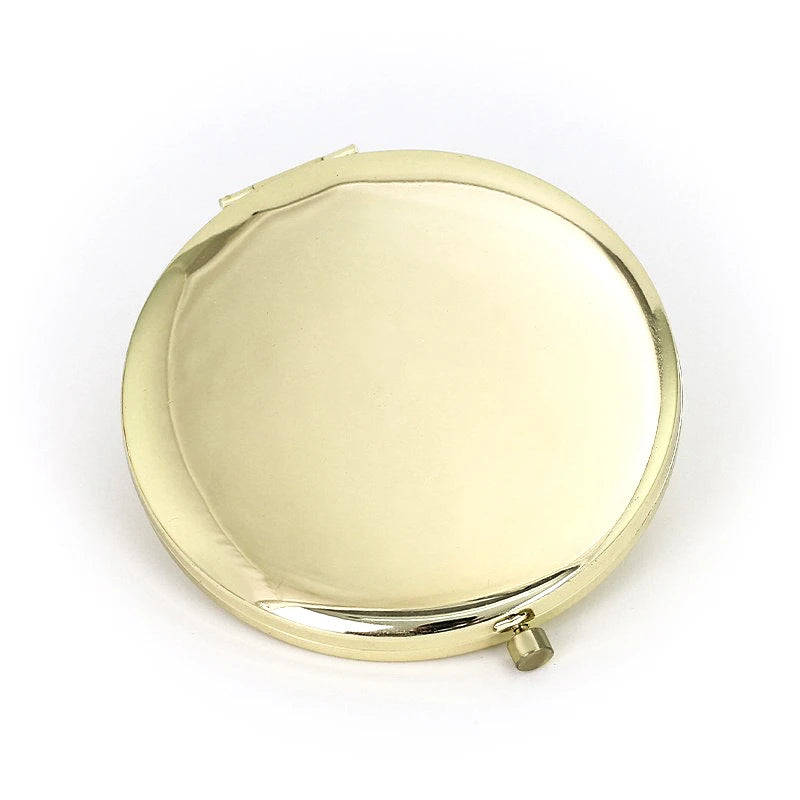 Zonyin Customized Logo Double Sided Compact Metal Cosmetic Mirror New Style Small Pocket Wedding Souvenirs Makeup Mirror