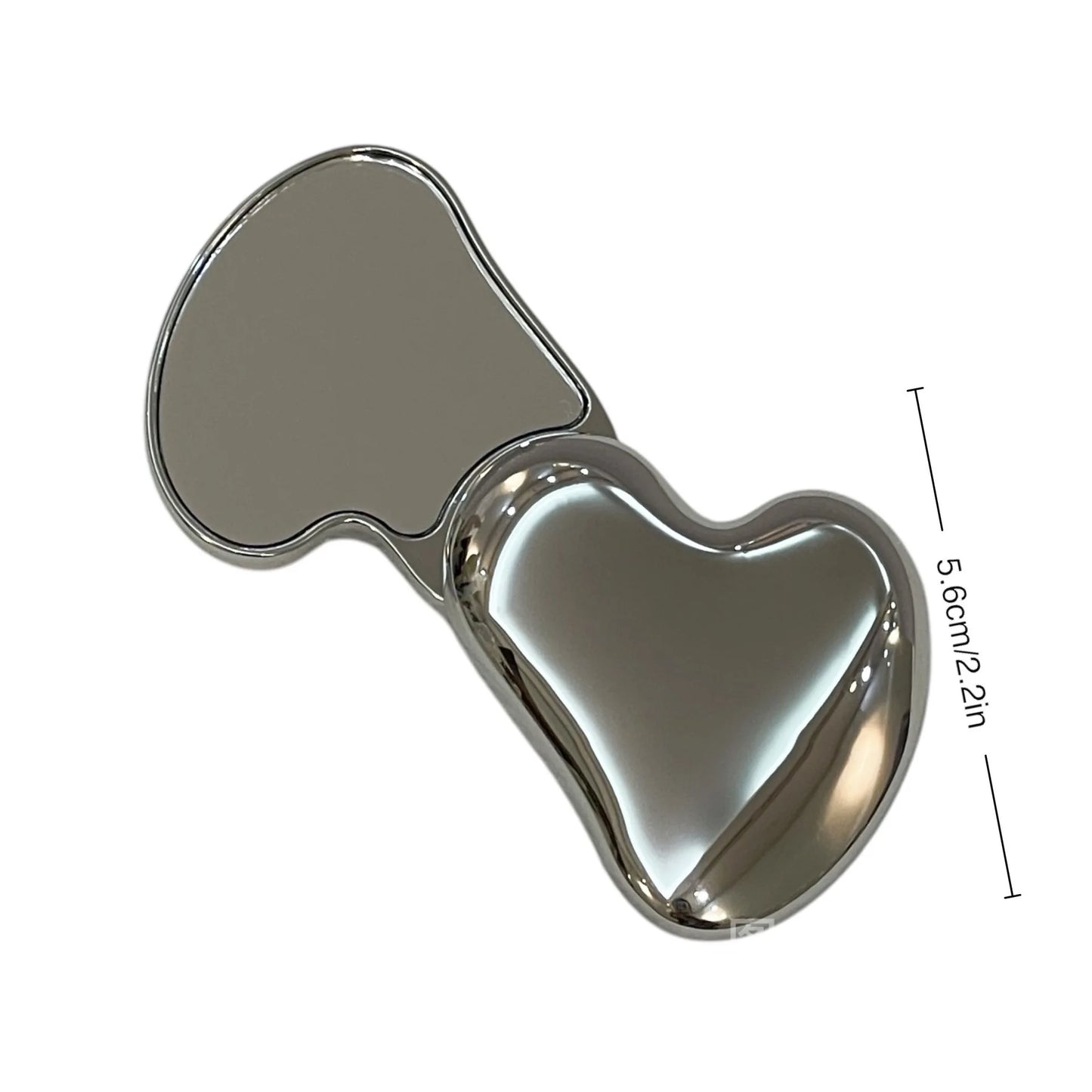 Zonyin New Heart Shape Irregular Design Metal Foldable Mirror Portable Double-sided Small Mirror Promotion Gift for Modern