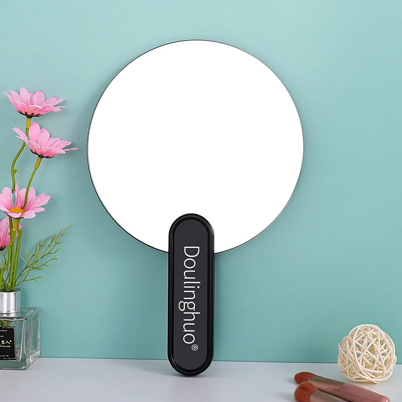 Zonyin Custom Logo Handheld Makeup Mirror Portable Large Plastic Frameless Travel Cosmetic Mirror Personalized Wholesale