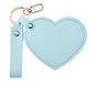 Zonyin Valentine's Day Gift Heart Shaped Makeup Keychain Mirror Pu Leather HD Glass Custom Travel Pocket Mirrors for Women Girls