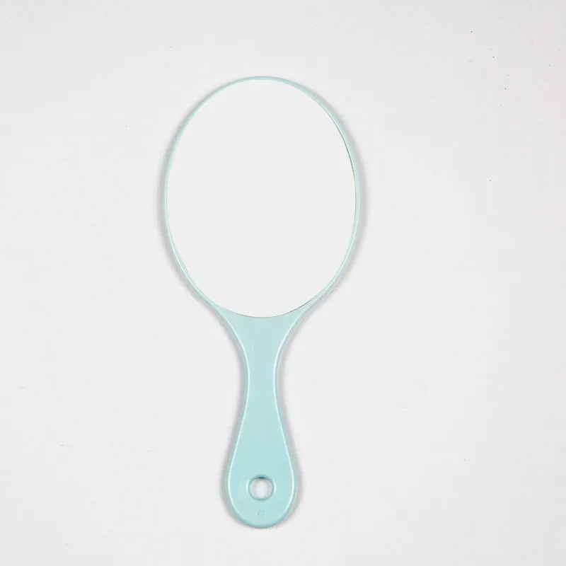Zonyin Promotional Plastic Portable Handheld Makeup Mirrors Lightweight Private Label Oval Small Hand Held Mirror Logo Custom