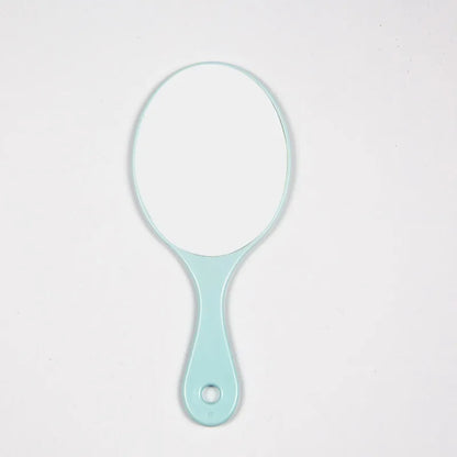 Zonyin Promotional Plastic Portable Handheld Makeup Mirrors Lightweight Private Label Oval Small Hand Held Mirror Logo Custom