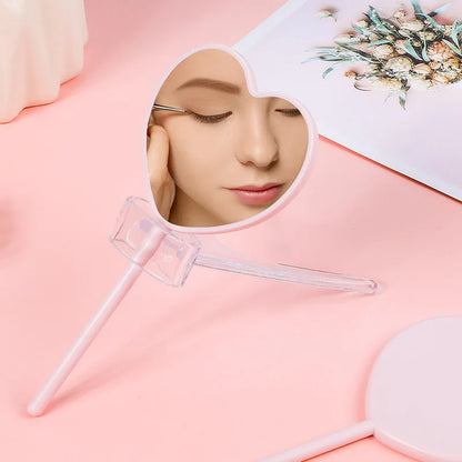 Zonyin Cheap Promotion Gift Cute Mini Heart Hand Cosmetic Mirror Custom Logo Small Love Handheld Makeup Mirror for Women Girls