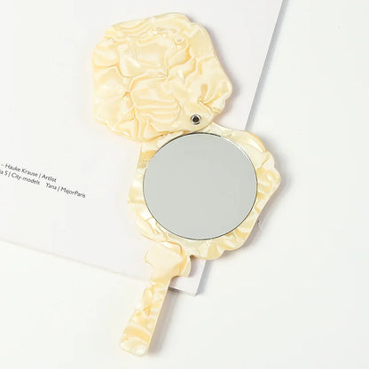 Zonyin Wholesale Handheld Round Mirror Portable Compact Small Cosmetic Mirror Custom Logo Acetate Beauty Salon Makeup Mirror