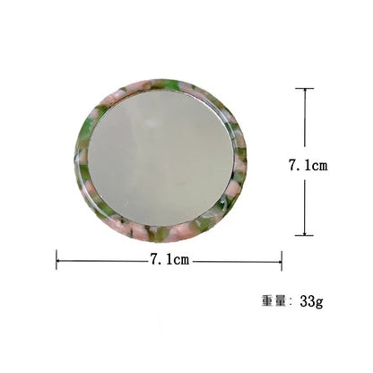 Zonyin Travel Gift Custom Logo Acetate Portable Beauty Makeup Mirror Hand Held Compact Mini Small Cosmetic Pocket Mirror