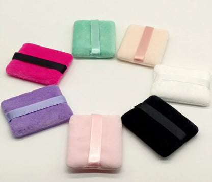 Zonyin LOW MOQ Custom Logo Label Package Cosmetic Puff Super Soft Velvet Heart Round Triangle Powder Puff for Make up