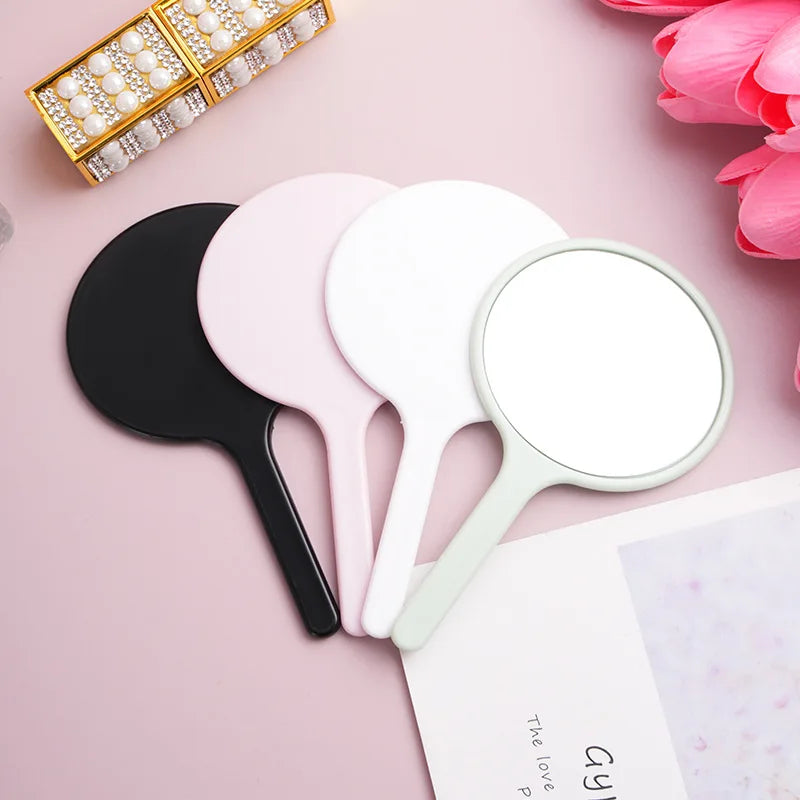 Zonyin Recyclable Plastic Round Makeup Mirror Single Sided Portable Small Handheld Mirror Customized logo Travel Mirror