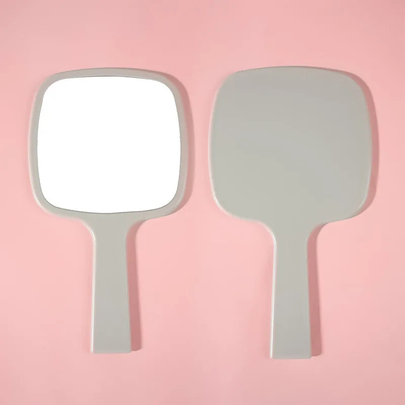 Zonyin Best Selling Large Square Hand Mirror Custom Logo Salon Barber Makeup Mirrors Handheld Mirror With Handle Makeup Tool