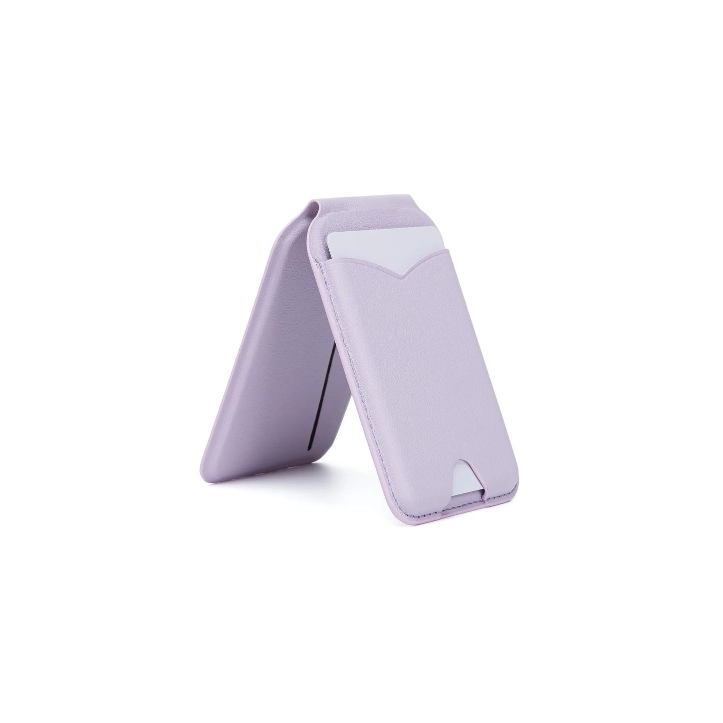Zonyin Custom logo Magnetic MagSafe Makeup Mirror with Wallet for iPhone Foldable Mirror Card Holder Leather Pocket Mirror