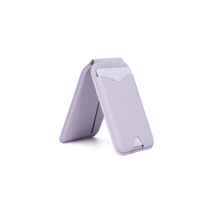 Zonyin Custom logo Magnetic MagSafe Makeup Mirror with Wallet for iPhone Foldable Mirror Card Holder Leather Pocket Mirror