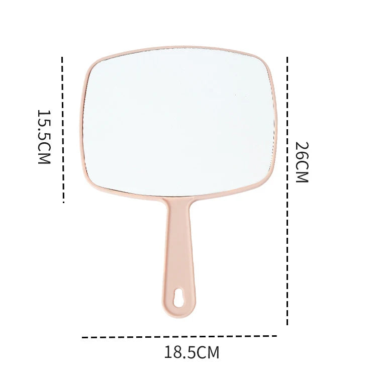 Zonyin Wholesale High Quality Custom Logo Salon Handheld Cosmetic Mirror Large ABS Plastic Hand Barber Hair Care Makeup Mirror