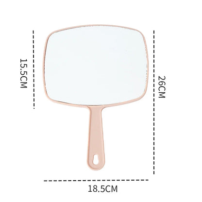 Zonyin Wholesale High Quality Custom Logo Salon Handheld Cosmetic Mirror Large ABS Plastic Hand Barber Hair Care Makeup Mirror