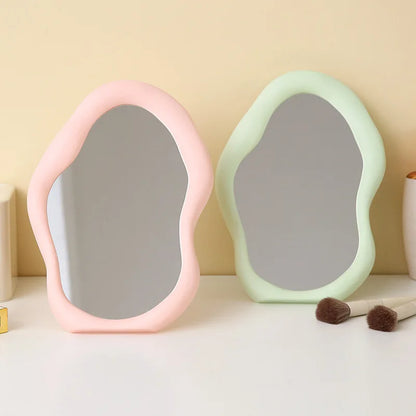 Zonyin New Design Wholesale Custom Plastic Makeup Mirror Cloud Shape Desktop HD Cosmetic Mirror Portable Beauty Vanity Mirror
