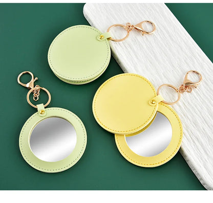 Zonyin 2025 New High Quality Custom Pocket Mirror Compact PU Promotional Mirror Small Portable Lighted Cosmetic Mirror Hot Sell