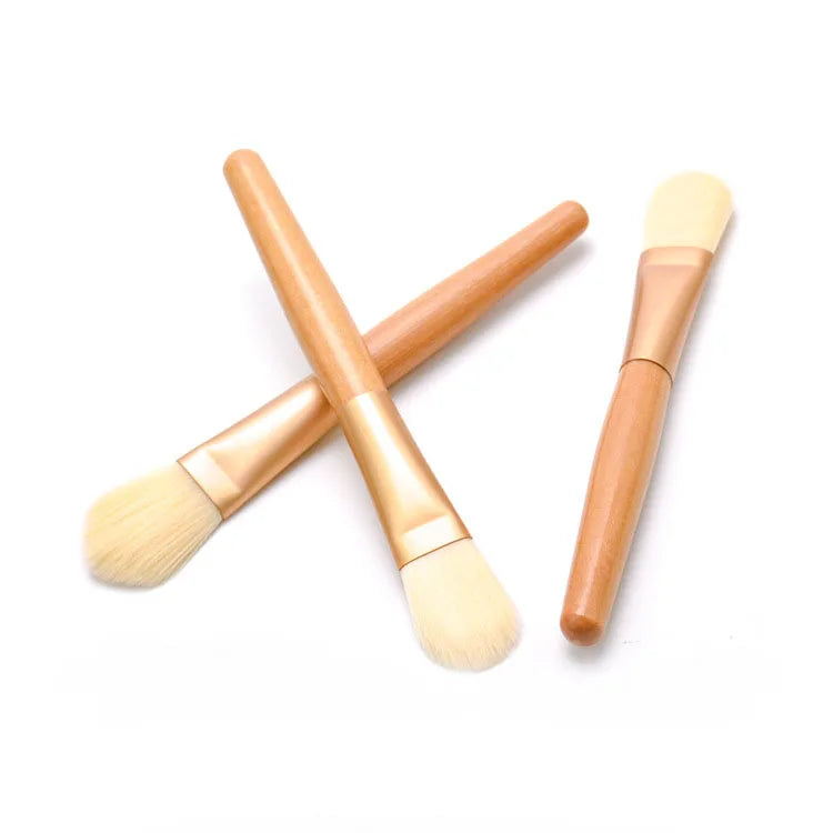 Zonyin Wholesale Customized Logo Wooden Foundation Face Facial Mask Brush BB Cream Mask Cosmetic Makeup Brush