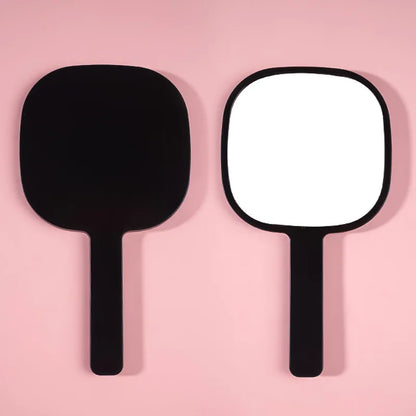 Zonyin Custom Logo Plastic Square Salon Barber Makeup Mirrors Portable Private Label Handheld Mirror With Handle