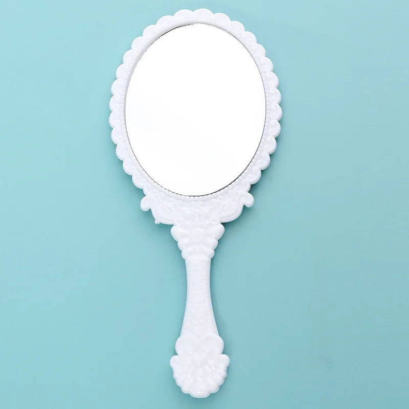 Zonyin Gold Vintage Handheld Makeup Mirror Goldplated Plastic Hand Personalized Portable Cosmetic Vanity Mirror for Wedding