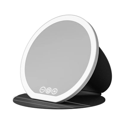 Zonyin Portable LED Cosmetic Mirror with Fill Light Foldable Tabletop Dressing Makeup Mirror for Dormitory or Office Box Packed