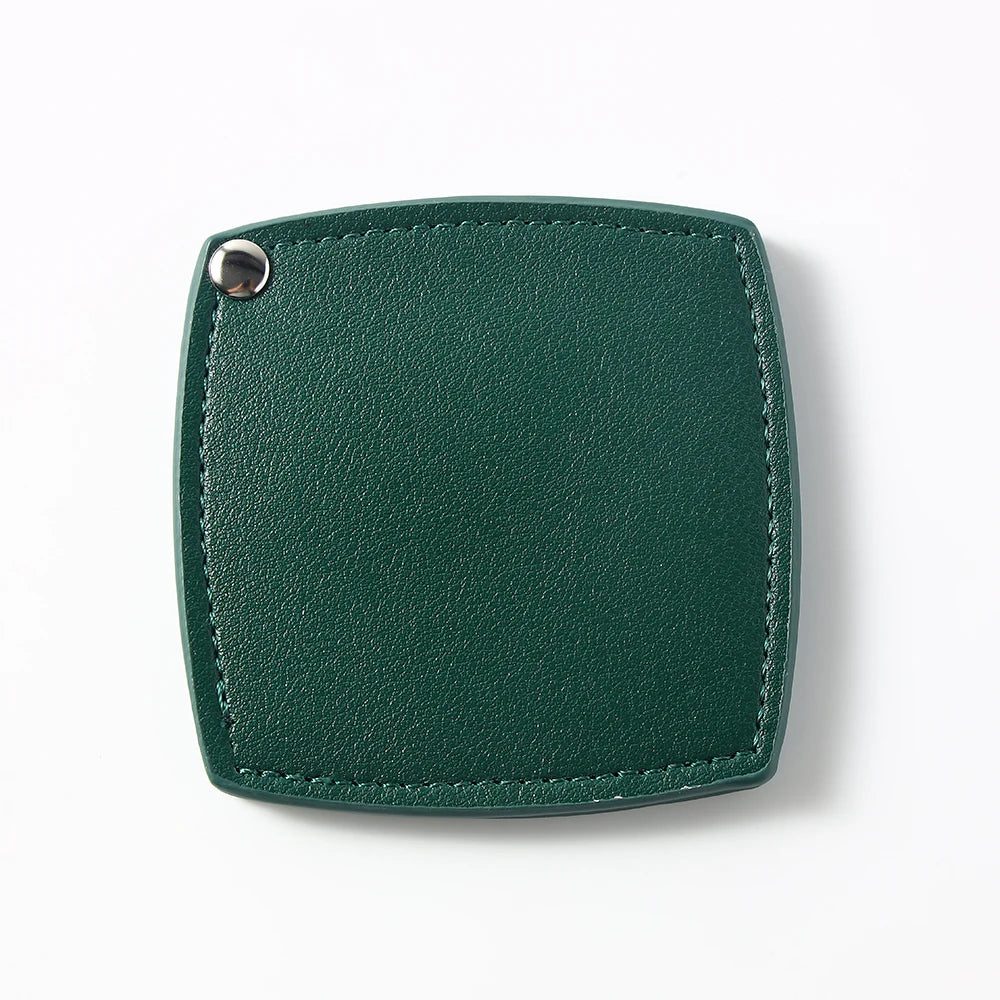 Zonyin Customized Logo Portable Square-Shape Vanity Makeup Mirror Travel Folding Pu Leather Pocket Compact Mirror for Girls Gift