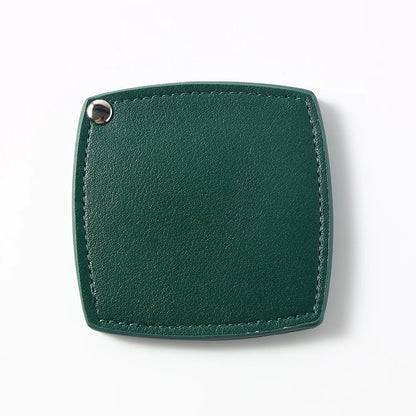 Zonyin Customized Logo Portable Square-Shape Vanity Makeup Mirror Travel Folding Pu Leather Pocket Compact Mirror for Girls Gift