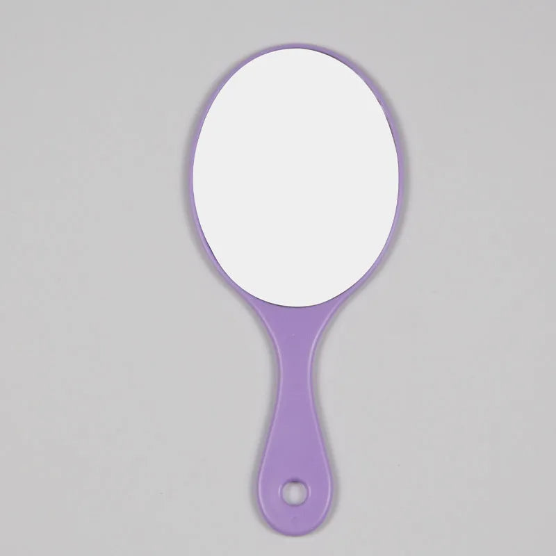 Zonyin Promotional Plastic Portable Handheld Makeup Mirrors Lightweight Private Label Oval Small Hand Held Mirror Logo Custom