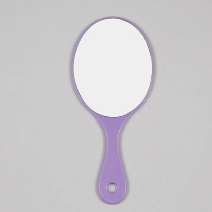 Zonyin Promotional Plastic Portable Handheld Makeup Mirrors Lightweight Private Label Oval Small Hand Held Mirror Logo Custom