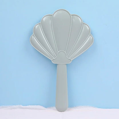 Zonyin Custom Logo Shell Shaped ABS Plastic Cosmetic Mirror Portable Single-Sided Mini Handheld Hand Makeup Mirror for Beauty