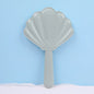 Zonyin Custom Logo Shell Shaped ABS Plastic Cosmetic Mirror Portable Single-Sided Mini Handheld Hand Makeup Mirror for Beauty